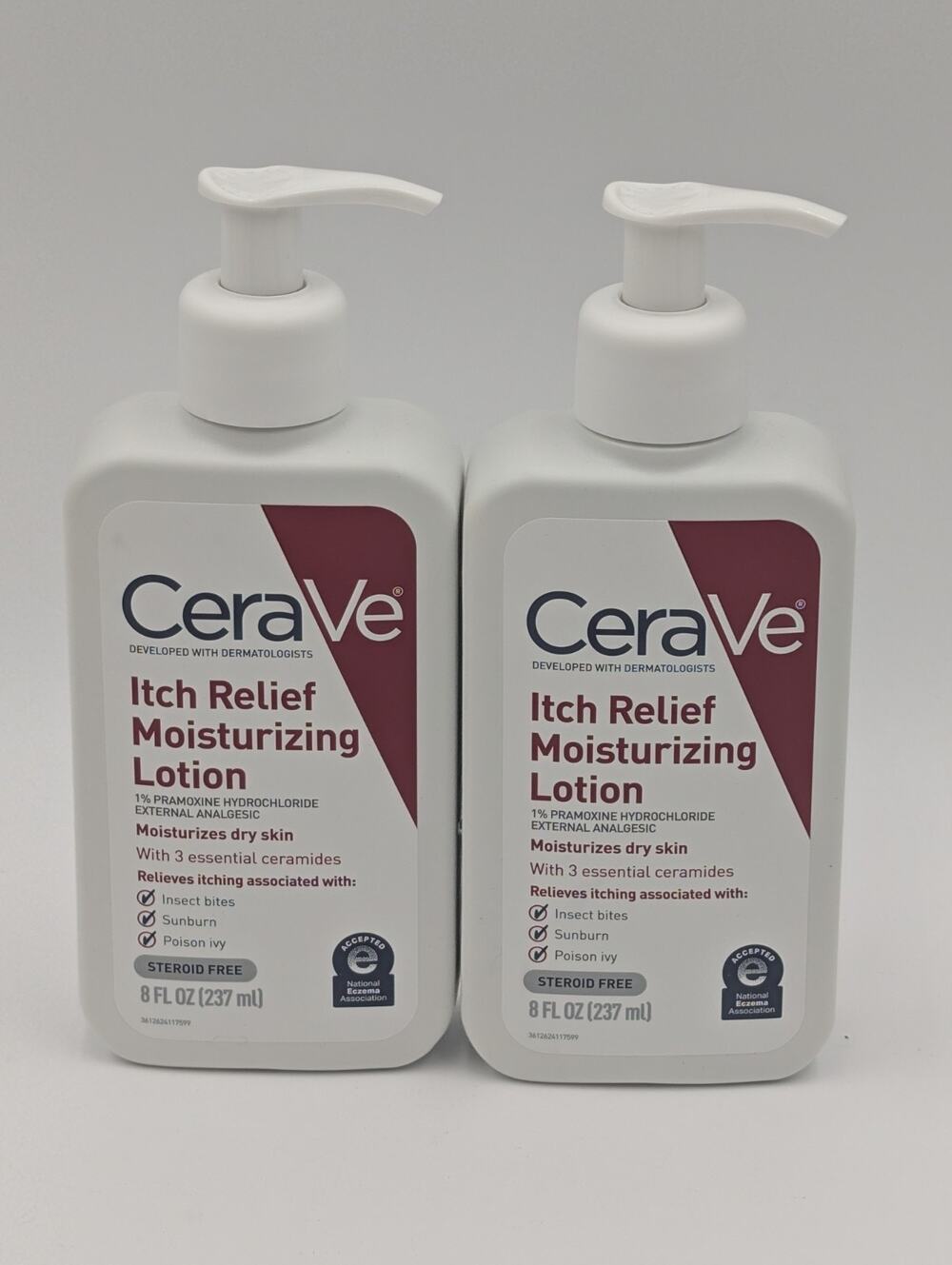 2-Pack CeraVe Itch Relief Moisturizing Lotion for Dry Itchy Skin 8oz Exp 11/28